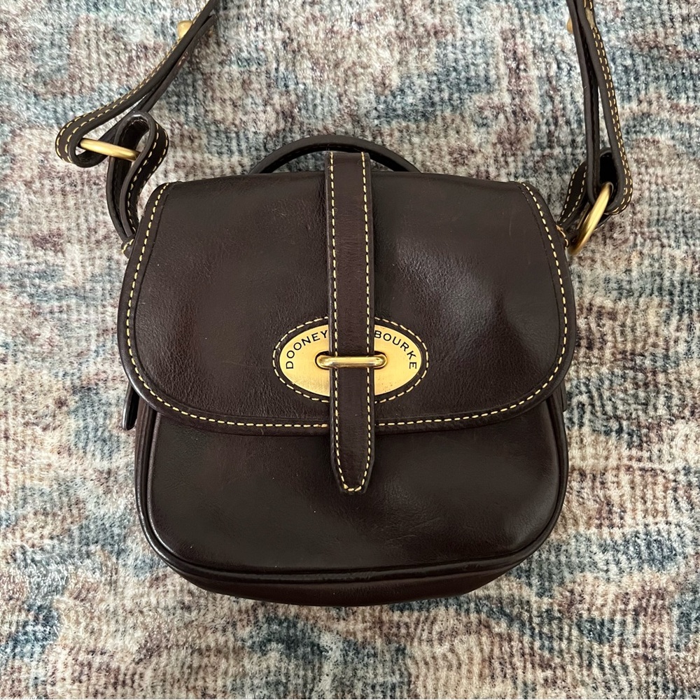 Dooney & Bourke Mini Cristina Brown Leather Crossbody Bag